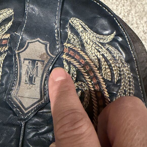 NEW Tanner Mark Jaw Dropper Hand Tooled Western Boots Orix Square Toe Womens 11 - Picture 6 of 13